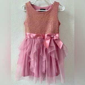 Dusty rose, gold flower girl or holiday dress size 4
